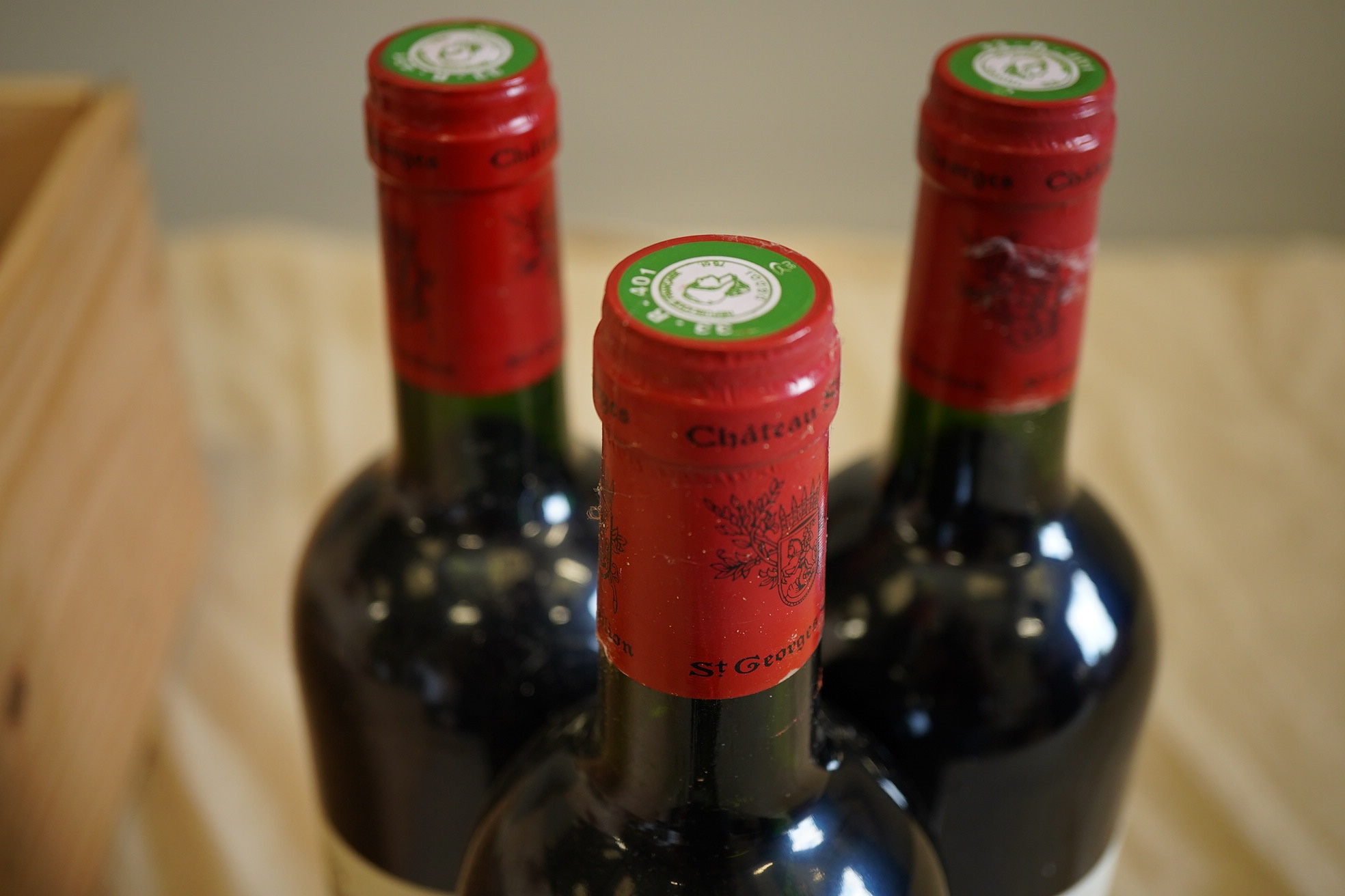 Twelve bottles of 2004 Chateau St. Georges St. Emilion (O.W.C but opened).